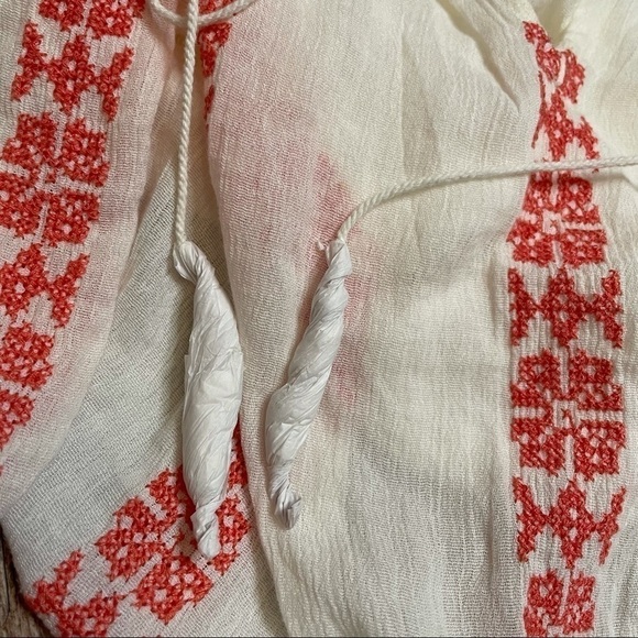 NWT Hinge Embroidered Swim Cover Up Cream and Pink - Picture 5 of 5